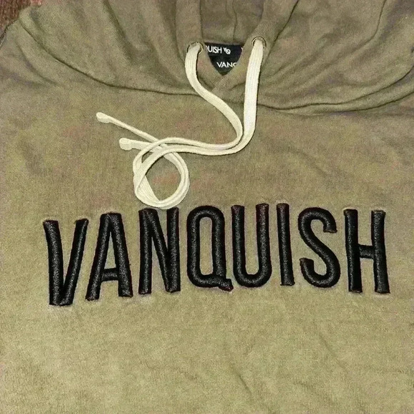 VANQUISH Fitness 'VQ Warm-Up Project' OVERSIZED Sweatshirt Hoody Olive XL - Picture 2 of 5